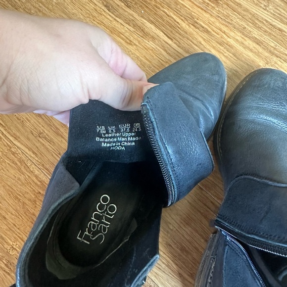 FRANCO SARTO Black Leather Ankle Hoda Bootie - Picture 4 of 5